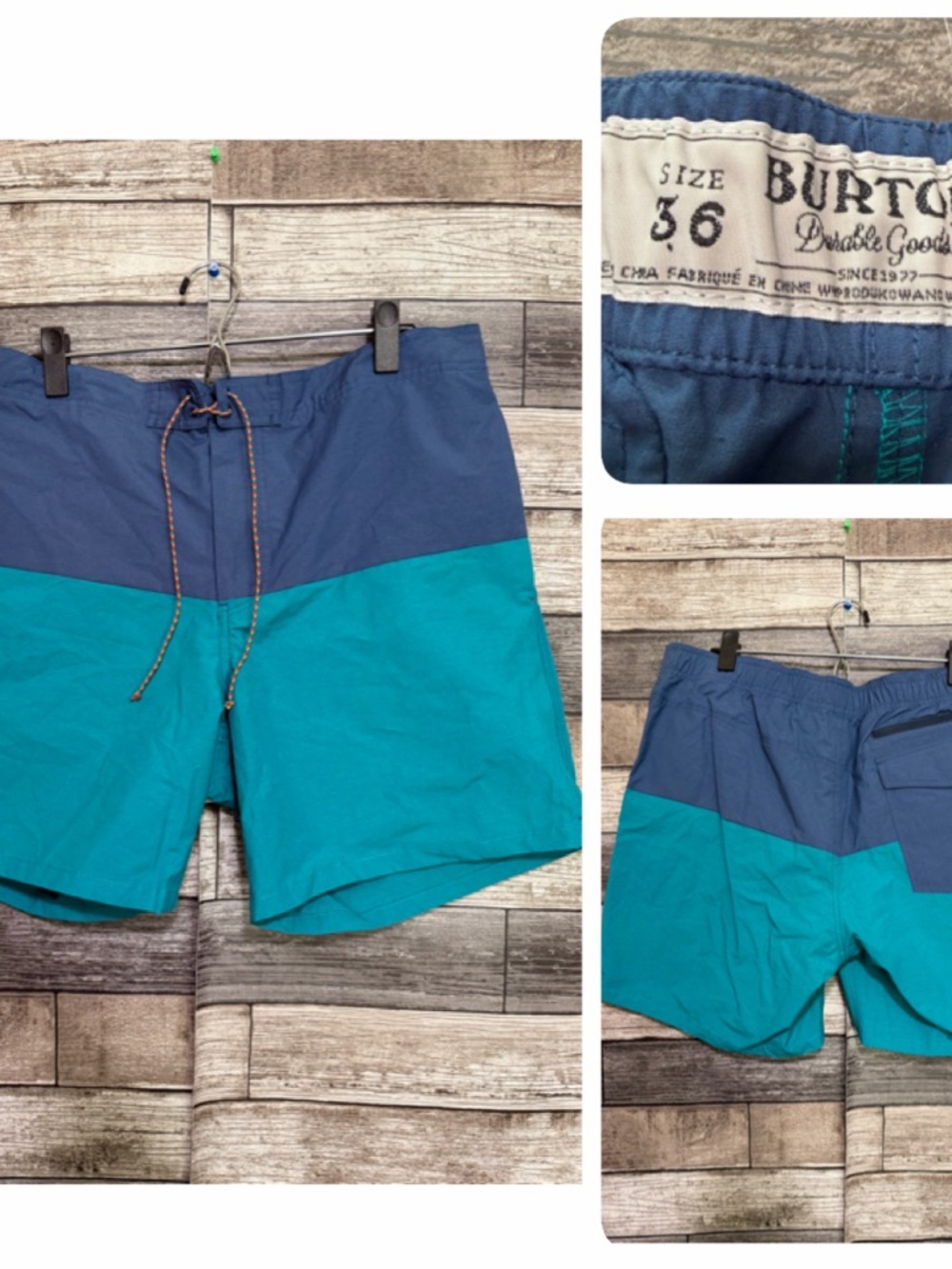 Burton Creekside Shorts Men’s 36 Color Block Drawstring (Inseam 7)